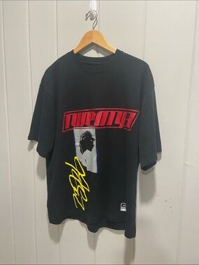 Jordan Black Short Sleeve Tee with Red and Yellow Graphic